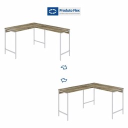 Mesa de Escritório em L Estilo Industrial 120x140cm Active - 7