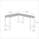 Ver imagem 3 de Escrivaninha Mesa Escritório em L Estilo Active 120cm Industrial Yescasa Branco