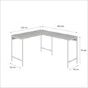 Ver imagem 3 de Escrivaninha Mesa Escritório em L Estilo Active 120cm Industrial Yescasa Branco