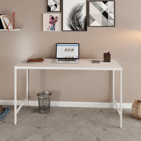 Escrivaninha Mesa Escritório Estilo Active 135cm Industrial Yescasa Branco