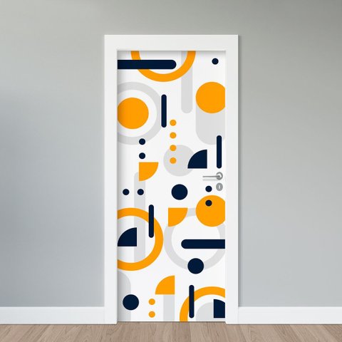 Adesivo de Porta - Abstrato Amarelo