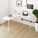 Ver imagem 1 de Escrivaninha Mesa Escritório em L Estilo Active 135cm Industrial Yescasa Branco
