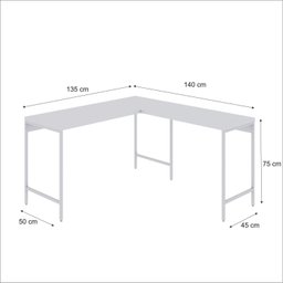 Mesa de Escritório em L Estilo Industrial 135x140cm Active - 3