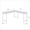 Ver imagem 3 de Escrivaninha Mesa Escritório em L Estilo Active 135cm Industrial Yescasa Branco