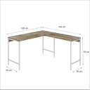 Ver imagem 3 de Escrivaninha Mesa Escritório em L Estilo Active 135cm Industrial Yescasa Marrom
