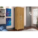 Ver imagem 2 de Multiuso / Armário Max 100% Mdp de 15mm 2 Portas com Pés em Madeira Puxadores Cromados e Chave Cor N