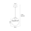Ver imagem 4 de Pendente Moderno Glass Globo de Vidro Âmbar 20cm