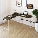 Ver imagem 1 de Escrivaninha Mesa Escritório em L Estilo Active 135cm Industrial Yescasa Marrom