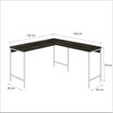Ver imagem 3 de Escrivaninha Mesa Escritório em L Estilo Active 135cm Industrial Yescasa