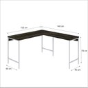 Ver imagem 3 de Escrivaninha Mesa Escritório em L Estilo Active 135cm Industrial Yescasa Marrom