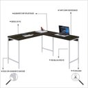 Ver imagem 5 de Escrivaninha Mesa Escritório em L Estilo Active 135cm Industrial Yescasa Marrom