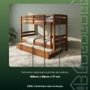 Ver imagem 3 de Cama Treliche Solteiro Madeira Maciça Auxiliar com Proteção:Castanho Claro
