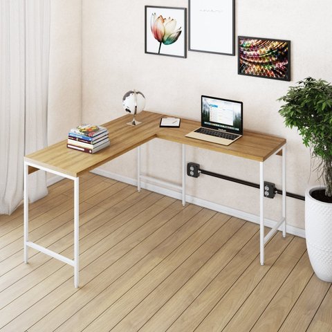 Escrivaninha Mesa Escritório em L Estilo Active 135cm Industrial Yescasa Marrom
