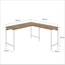 Ver imagem 3 de Escrivaninha Mesa Escritório em L Estilo Active 135cm Industrial Yescasa Marrom