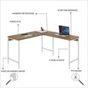 Ver imagem 5 de Escrivaninha Mesa Escritório em L Estilo Active 135cm Industrial Yescasa Marrom