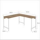 Ver imagem 3 de Escrivaninha Mesa Escritório em L Estilo Active 135cm Industrial Yescasa Marrom