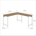 Ver imagem 3 de Escrivaninha Mesa Escritório em L Estilo Active 135cm Industrial Yescasa