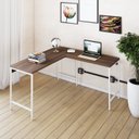Ver imagem 1 de Escrivaninha Mesa Escritório em L Estilo Active 135cm Industrial Yescasa Marrom
