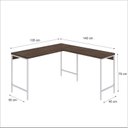 Ver imagem 3 de Escrivaninha Mesa Escritório em L Estilo Active 135cm Industrial Yescasa Marrom