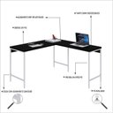 Ver imagem 5 de Escrivaninha Mesa Escritório em L Estilo Active 135cm Industrial Yescasa Preto