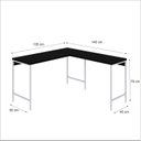 Ver imagem 3 de Escrivaninha Mesa Escritório em L Estilo Active 135cm Industrial Yescasa Preto