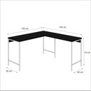 Ver imagem 3 de Escrivaninha Mesa Escritório em L Estilo Active 135cm Industrial Yescasa Preto