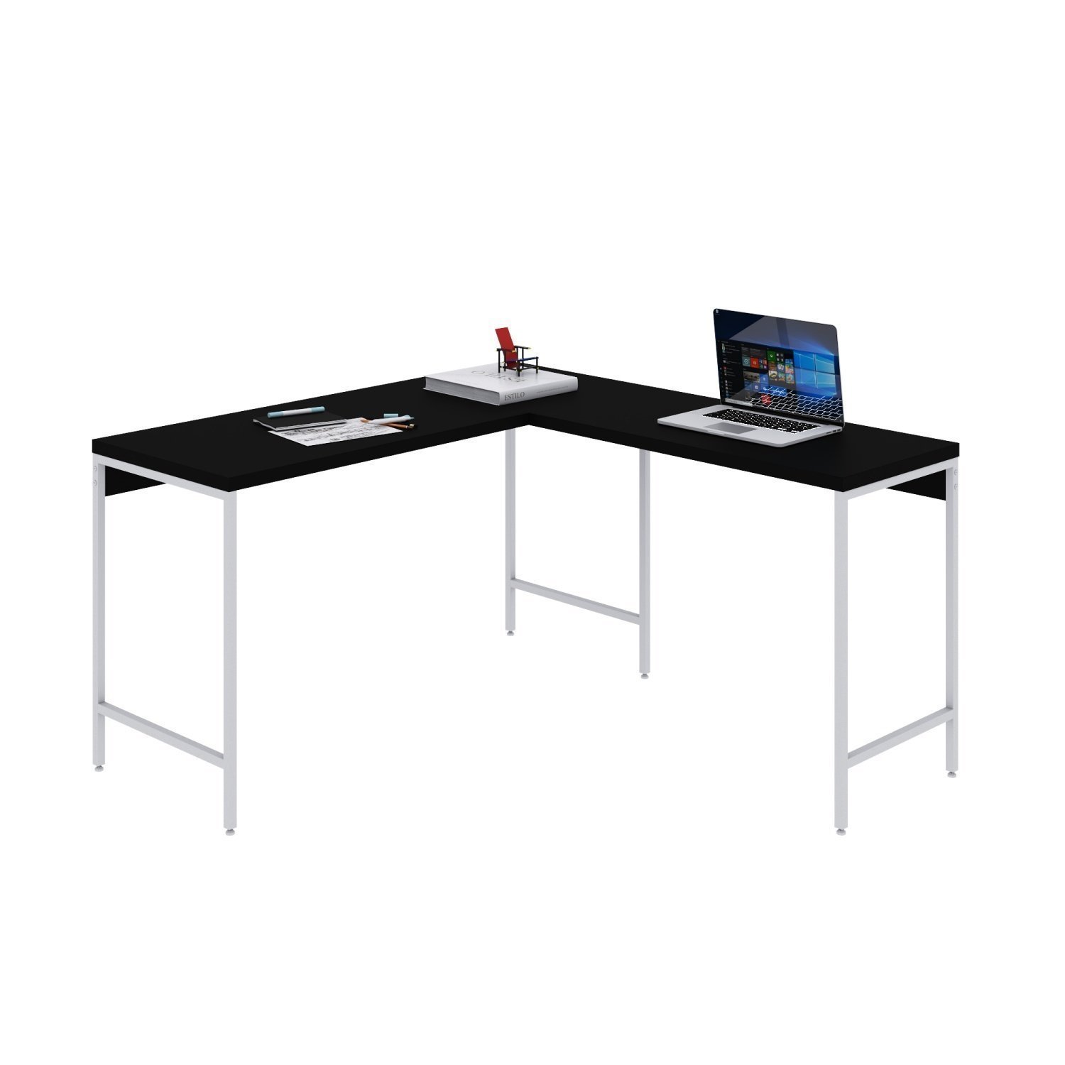 Mesa de Escritório em L Estilo Industrial 135x140cm Active - 4