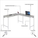 Ver imagem 5 de Escrivaninha Mesa Escritório em L Estilo Active 135cm Industrial Yescasa Branco
