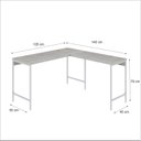 Ver imagem 3 de Escrivaninha Mesa Escritório em L Estilo Active 135cm Industrial Yescasa Branco