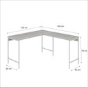 Ver imagem 3 de Escrivaninha Mesa Escritório em L Estilo Active 135cm Industrial Yescasa Branco