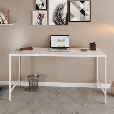 Mesa de Escritório Active 150cm Yescasa Branco Chess Est.Preta
