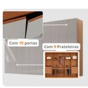 Ver imagem 5 de Guarda Roupa Casal Everest Mdf 10 Portas 8 Gavetas e 9 Prateleiras Moderna Mobília