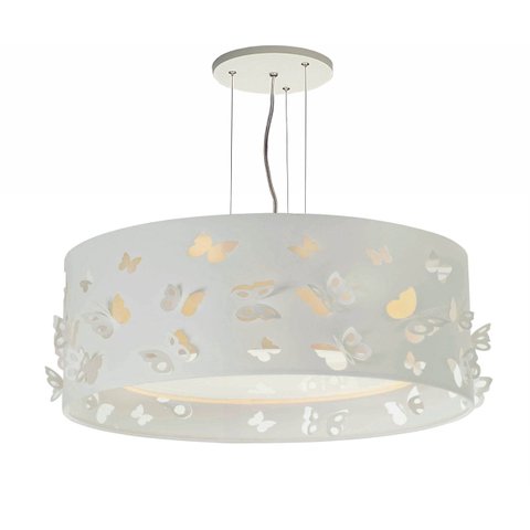 LUSTRE INFANTIL PENDENTE BORBOLETAS DUPLO - 50X16: Cru