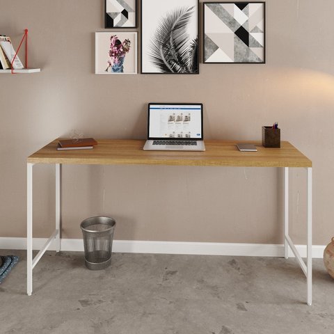 Escrivaninha Mesa Escritório Active 150cm Industrial Yescasa Marrom