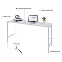 Ver imagem 5 de Escrivaninha Mesa Escritório Active 150cm Industrial Yescasa Branco