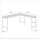 Ver imagem 3 de Escrivaninha Mesa Escritório em L Estilo Active 150cm Industrial Yescasa Branco