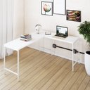 Ver imagem 1 de Escrivaninha Mesa Escritório em L Estilo Active 150cm Industrial Yescasa Branco