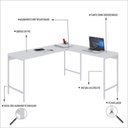Ver imagem 5 de Escrivaninha Mesa Escritório em L Estilo Active 150cm Industrial Yescasa Branco