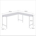 Ver imagem 3 de Escrivaninha Mesa Escritório em L Estilo Industrial 150x140cm Active