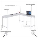 Ver imagem 5 de Escrivaninha Mesa Escritório em L Estilo Industrial 150x140cm Active