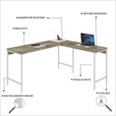 Ver imagem 5 de Escrivaninha Mesa Escritório em L Estilo Industrial 150x140cm Active