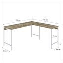 Ver imagem 3 de Escrivaninha Mesa Escritório em L Estilo Industrial 150x140cm Active