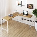 Ver imagem 1 de Escrivaninha Mesa Escritório em L Estilo Active 150cm Industrial Yescasa Marrom