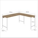Ver imagem 3 de Escrivaninha Mesa Escritório em L Estilo Industrial 150x140cm Active