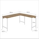 Ver imagem 3 de Escrivaninha Mesa Escritório em L Estilo Active 150cm Industrial Yescasa Marrom