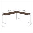 Ver imagem 3 de Escrivaninha Mesa Escritório em L Estilo Active 150cm Industrial Yescasa Marrom