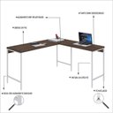 Ver imagem 5 de Escrivaninha Mesa Escritório em L Estilo Active 150cm Industrial Yescasa Marrom