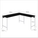 Ver imagem 3 de Escrivaninha Mesa Escritório em L Estilo Active 150cm Industrial Yescasa Preto