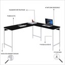 Ver imagem 5 de Escrivaninha Mesa Escritório em L Estilo Active 150cm Industrial Yescasa Preto