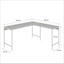 Ver imagem 3 de Escrivaninha Mesa Escritório em L Estilo Active 150cm Industrial Yescasa Branco